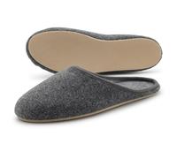 Pantoffelmann Chaussons en feutre avec semelle en caoutchouc I Gris I Pointure 39 I Antidérapants & confortables I 100 % feutre I Respirants & chauds I Unisexe