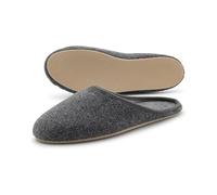 Pantoffelmann Chaussons en feutre avec semelle en caoutchouc I Gris I Pointure 41 I Antidérapants & confortables I 100 % feutre I Respirants & chauds I Unisexe