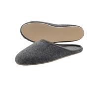 Pantoffelmann Chaussons en feutre avec semelle en caoutchouc I Gris I Tailles 37-51 I Antidérapants & confortables I 100% feutre I Respirants & chauds I Unisexe