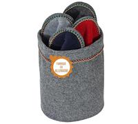 Pantoffelmann Ensemble de pantoufles pour invités avec semelle en feutre I 4 paires I Chaussures pour invités unisexes en gris I Pantoufles pliables en feutre pour les visiteurs