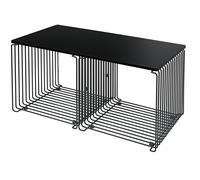 Panton Cube Fil Table d´appoint / Table basse chromé noir laqué / Table MDF noir Montana - 6161T+VPTW2 MDF Schwarz Gestell schwarz
