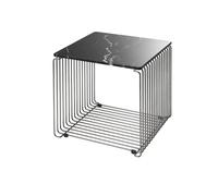 Panton Cube Fil Table d´appoint / Table basse chromé / Table Marbre noir Montana - 6161T+VPTW2 Marmor schwarz