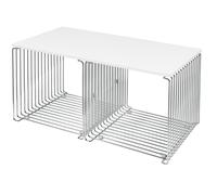 Panton Cube Fil Table d´appoint / Table basse chromé / Table MDF new white Montana - 6161T+VPTW2 MDF New white