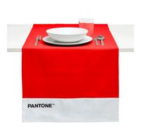 Pantone Chemin de Table Moderne en 100 % Coton, 220 g, Nappe Centrale Souple et résistante, idéale pour Accessoires de Cuisine et Sets de Table en Tissu, 45 x 145 cm, Rouge