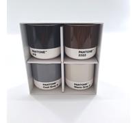 PANTONE Gobelet isotherme en porcelaine Latte Macchiato, 220 ml, boîte cadeau incluse, set de 4, couleur:Warm Gray 2 C. Cool Gray 2 C. Brown 2322. Black 419 C