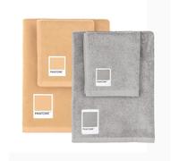 Pantone - Lot de 2 Serviettes de Bain pour Visage et Bidet en éponge de Pur Coton 100% certifié Oeko TEX - Set de 2 Serviettes de Bain Facial 50 x 100 et 2 invités 40 x 50 Doux absorbants également