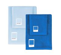Pantone - Lot de 2 Serviettes de Bain pour Visage et Bidet en éponge de Pur Coton 100% certifié Oeko TEX - Set de 2 Serviettes de Bain Facial 50 x 100 et 2 invités 40 x 50 Doux absorbants également