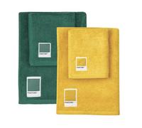 Pantone - Lot de 2 Serviettes de Bain pour Visage et Bidet en éponge de Pur Coton 100% certifié Oeko TEX - Set de 2 Serviettes de Bain Facial 50 x 100 et 2 invités 40 x 50 Doux absorbants également