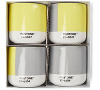 PANTONE Porcelaine Gobelet thermique Cortado, 190 ml, set de 4 pièces avec boîte cadeau, CoY 2021 - Illuminating 13-0647 & Ultimate Gray 17-5104