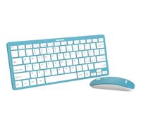 Pantone PT-KB09G1 Tastiera QWERTY Wireless Italiana e Mouse Ottico Blu per Windows