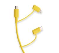 PT-USB003Y1 câble USB 1,2 m USB A USB C/Micro USB A/Lightning Jaune
