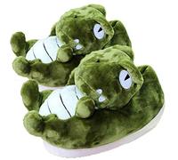 Pantoufle Animal Femme, Hiver Chaud éléphant/Girafe/Koala/Hamster/Lapin Pantoufles, Dessin molletonné Adulte en Molleton (39/43 EU,Green Dinosaur)