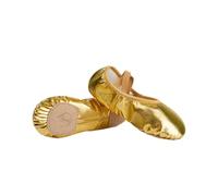 Pantoufle de Ballet Chaussures de ballet for filles, chaussons danse à semelle souple, dorés et argentés, for enfants, ballerines d'entraînement, gymnastique for femmes(Gold m,34-Insole 21 cm)