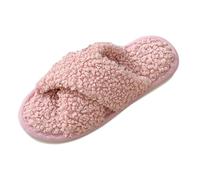 Pantoufle De Douche Claquette Hommes en Cuire Pantoufles d'hiver en Coton antidérapantes pour Femmes, Pantoufles à la Mode pour la Maison, en Pantoufle Femmes Ete Eponge Sandale (Pink, 40)