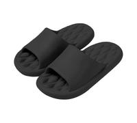 Pantoufle de salle de bain avec semelle rembourrée en mousse à mémoire de forme, antidérapante et lavable, idéale pour les loisirs à domicile après la douche, pour femmes et hommes (Black, 37)