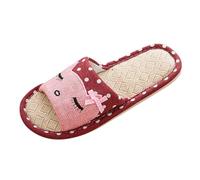 Pantoufle d'hiver Chaudes Slippers Antidérapante Lin Coton Respirant Unisexe Claquettes Lavables Chaussures pour Diabétiques Femmes Petite Amie Cadeaux Antidérapant Bout Fermé