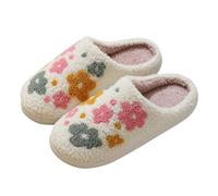 Pantoufle d'hiver Chaudes Slippers Antidérapante Pantoufles Bout Fermé Réglable Semelle Caoutchouc Chaussures pour Diabétiques Femmes Maman Cadeaux Spéciaux Petite Amie Dames