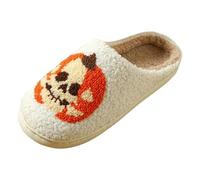 Pantoufle d'hiver Chaudes Slippers Laine Peluche Doublée Pantoufles Antidérapantes Confortables Chaussons Accueil Hiver Chaussures Pour Toutes Saisons Maman Cadeaux Spéciaux Antidérapant Bout Fermé