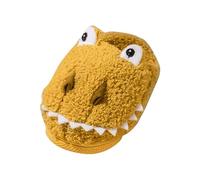 Pantoufle Enfant Animaux Crocodile Fille Garcon 1-6 Ans Chaussure Hiver Enfant Fille Garçon Peluche Chaussures De Maison Chaude Pas Cher Casual Confortable Souples (22 EU, Jaune)