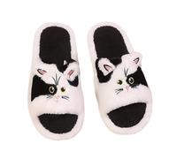 Pantoufle Femme Chausson Slippers Chaussons D'halloween Pantoufles Cerise Mignon Chat Intérieur Anti Slip Chaussures Cadeau De Noël Pour Les Femmes Et Hommes Ete Women's Straw Le noir 39