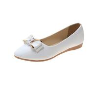 Pantoufle Femme ete Basket Compensee Femme Women's Comfortable Flat Shoes Spring Summer and Autumn Large Size Single Shoes Flat Heel Light Soft Sole Work Shallow Mouth Casual Chic Blanc 41