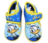 Pantoufle garçon. Donald. Couleur jaune et bleu. Cadeau Chaussons pour enfant ta