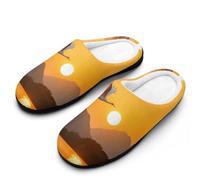 Pantoufle Grue Survolant L'Eau Au Coucher Du Soleil Slippers | Pantoufle chauds Fuzzy pantoufles antidérapantes Pour chambre à coucher Voyages Hôtels