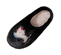 Pantoufle Homme Drole,Chaussons de Maison Confortables pour Femmes - Doux et Chauds Utilisation Intérieure et Extérieure Design Intemporel Dédié Bien-Être et à la Détente (Black, 45)