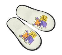 Pantoufle Maison Autocollants De Vœux Hippo Chaussons Maison Antidérapantes Hiver Chaussures Chaudes Doux Hiver Pantoufles Pour Camping Maison Chambre M