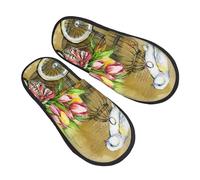 Pantoufle Maison Canari Aquarelle Chaudes Pantoufles Antidérapantes Hiver Chaussures Chaudes Confortable Hiver Pantoufles Pour Camping Chambre Maison L