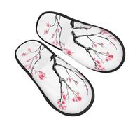 Pantoufle Maison Cerisier Du Japon Chaudes Pantoufles Unique Chaussons Maison Antidérapantes Hiver Chaussures Chaudes Pour Voyages Chambre Camping L