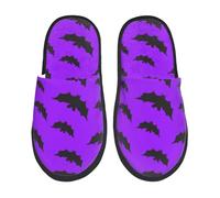 Pantoufle Maison Chauves-Souris Mignonnes Et Violentes Halloween Chaussons Maison Unique Chaudes Pantoufles Doux Hiver Chaussures Chaudes Pour Chambre Camping Voyages L