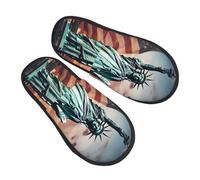 Pantoufle Maison Drapeau Américain, États-Unis, New York Hiver Pantoufles Confortable Hiver Chaussures Chaudes Antidérapantes Chaudes Pantoufles Pour Maison Voyages Camping M