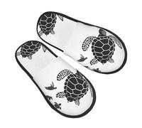 Pantoufle Maison Impression D'Une Famille De Tortues Marines Hiver Pantoufles Doux Hiver Chaussures Chaudes Antidérapantes Chaudes Pantoufles Pour Camping Voyages Chambre L