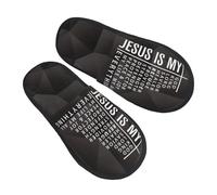 Pantoufle Maison Le Christianisme, Jésus Est Mon Dieu Hiver Chaussures Chaudes Confortable Chaussons Maison Doux Hiver Pantoufles Pour Hôtels Maison Salon L