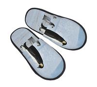 Pantoufle Maison Manchot De L'Antarctique Marchant Sur La Neige Chaussons Maison Unique Hiver Chaussures Chaudes Doux Hiver Pantoufles Pour Chambre Camping Voyages M