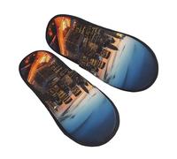 Pantoufle Maison Paysages De La Ville De New York Hiver Pantoufles Antidérapantes Hiver Chaussures Chaudes Doux Chaussons Maison Pour Salon Maison Hôtels M