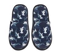 Pantoufle Maison Requin-Marteau Mignon De Dessin Animé Chaudes Pantoufles Confortable Chaussons Maison Antidérapantes Hiver Chaussures Chaudes Pour Maison Voyages Camping L