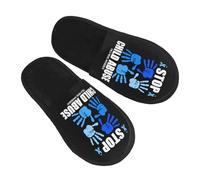 Pantoufle Maison Sensibilisation À La Maltraitance Infantile Chaudes Pantoufles Doux Chaussons Maison Confortable Hiver Chaussures Chaudes Pour Camping Chambre Voyages L