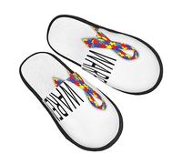 Pantoufle Maison Sensibilisation À L'Autisme Chaudes Pantoufles Antidérapantes Hiver Pantoufles Confortable Hiver Chaussures Chaudes Pour Chambre Camping Voyages L