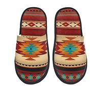 Pantoufle Maison Tribal Indigène Rtro Géométrique Mignon Chaudes Pantoufles Unique Chaussons Maison Antidérapantes Hiver Chaussures Chaudes Pour Chambre Camping Voyages L