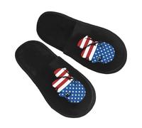 Pantoufle Maison Visages Avec Insignes Américains Chaudes Pantoufles Unique Chaussons Maison Doux Hiver Chaussures Chaudes Pour Voyages Camping Chambre M