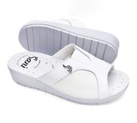 Pantoufle pour femme ouvert auto-modelant pour hallux valgus, confort confortable, respirant, sanitaire, hôpital, maison de cuisine, Blanc, 40 EU