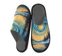 Pantoufle pour homme Galaxy Aurora Sky Forest Pantoufles chaudes pelucheuses pour femme Semelles antidérapantes intérieur/extérieur, Galaxy Aurora Sky Forest, 45/46 EU