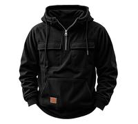 Pantoufle Taille 1 Homme Mode Automne Velours Côtelé Casual Manches Longues Bouton Up Demi Zip Sweatshirt Top Maison Pantoufle Ouvert, Noir , L