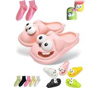 Pantoufles À Baisers For Couples, Pantoufles 3D Avec Langue De Chien Aux Grands Yeux, Chaussons Mignons À Motifs De Dessins Animés, Semelle Épaisse Antidérapante, For Femmes Et Hommes(Pink,36/37)