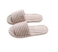 Pantoufles à enfiler pour femme - Pantoufles d'hiver élégantes pour hôtel Cozy, beige, 44 EU
