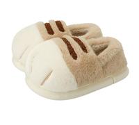 Pantoufles à pattes de chat, pantoufles de dessin animé 3D, mules mignonnes amusantes en forme de pattes d'animaux, pantoufles doublées en feutre de coton, pantoufles chaudes pour l'hiver pour femmes