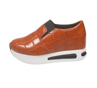 Pantoufles à plateforme en cuir pour femme - Confortables et légères | Chaussures de sport à semelle souple - Chaussures orthopédiques avec semelle souple - Chaussures sportives et décontractées