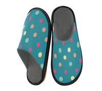 Pantoufles abstraites à pois pour homme et femme - Texture à pois - Chaussons d'intérieur - Chaussettes d'intérieur - Chaussures de chambre à coucher, de voyage, multicolore, 38/39 EU